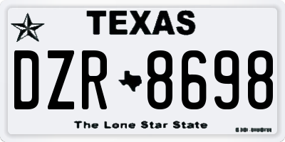 TX license plate DZR8698