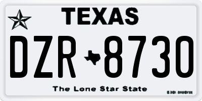 TX license plate DZR8730