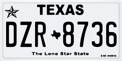 TX license plate DZR8736