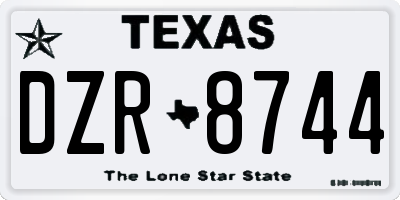 TX license plate DZR8744