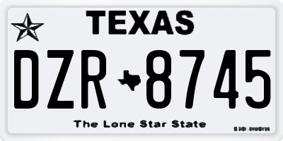 TX license plate DZR8745