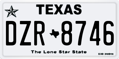 TX license plate DZR8746