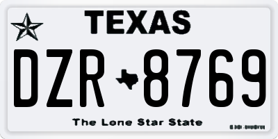 TX license plate DZR8769
