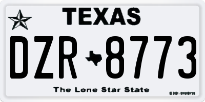 TX license plate DZR8773