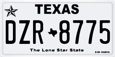 TX license plate DZR8775