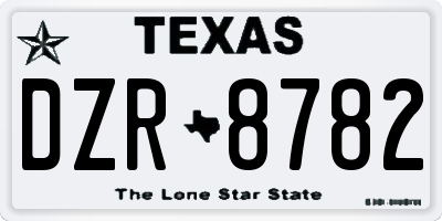 TX license plate DZR8782
