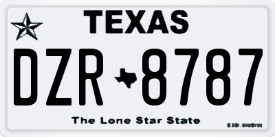 TX license plate DZR8787