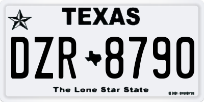 TX license plate DZR8790