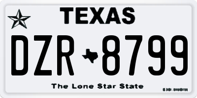 TX license plate DZR8799