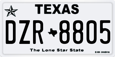 TX license plate DZR8805