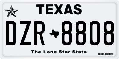 TX license plate DZR8808