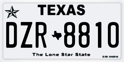 TX license plate DZR8810