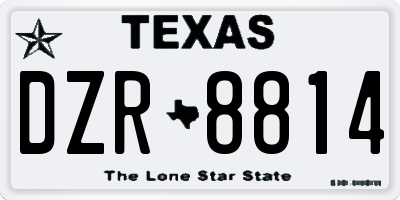 TX license plate DZR8814