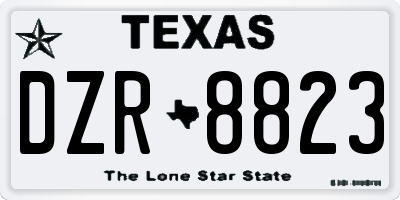 TX license plate DZR8823