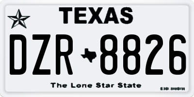 TX license plate DZR8826