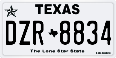TX license plate DZR8834