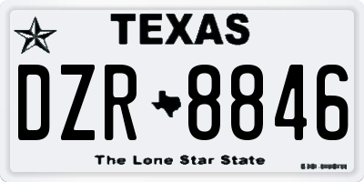 TX license plate DZR8846