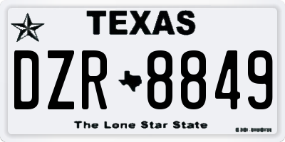 TX license plate DZR8849