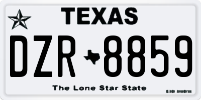 TX license plate DZR8859