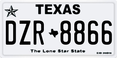 TX license plate DZR8866
