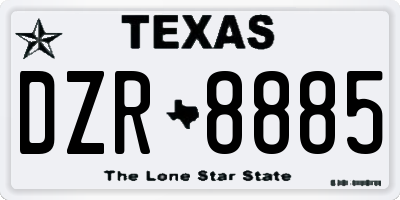 TX license plate DZR8885