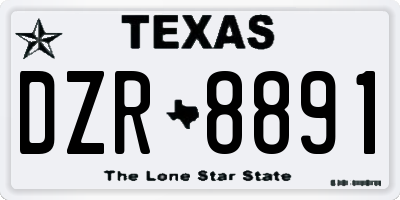 TX license plate DZR8891