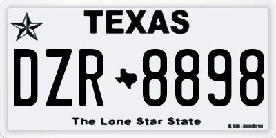 TX license plate DZR8898
