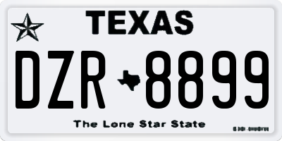 TX license plate DZR8899