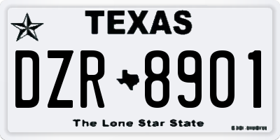 TX license plate DZR8901