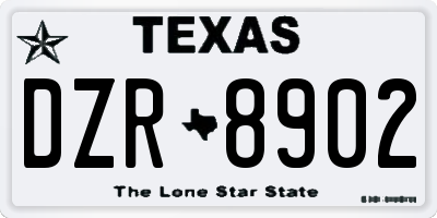 TX license plate DZR8902