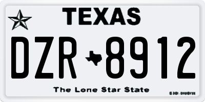 TX license plate DZR8912
