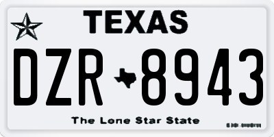 TX license plate DZR8943