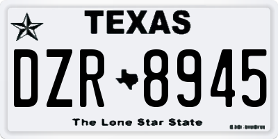 TX license plate DZR8945