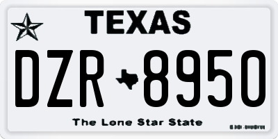 TX license plate DZR8950