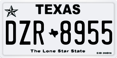 TX license plate DZR8955
