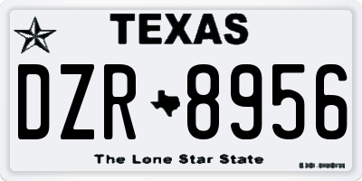 TX license plate DZR8956