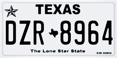 TX license plate DZR8964