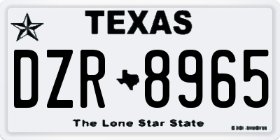 TX license plate DZR8965