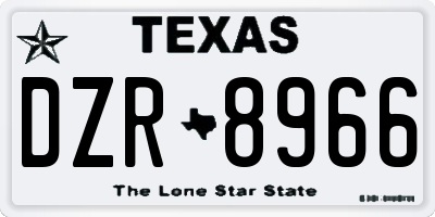 TX license plate DZR8966