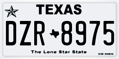 TX license plate DZR8975