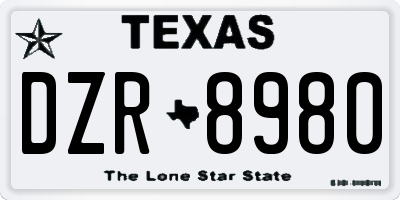 TX license plate DZR8980