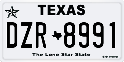 TX license plate DZR8991