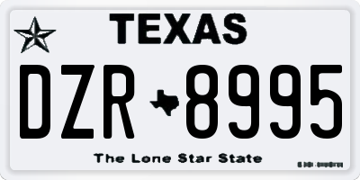 TX license plate DZR8995