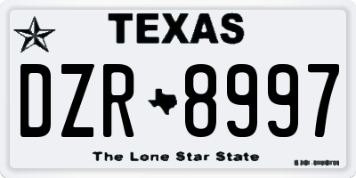 TX license plate DZR8997