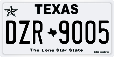 TX license plate DZR9005