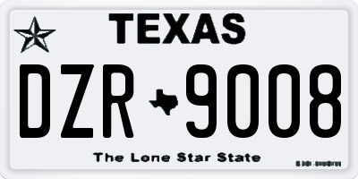 TX license plate DZR9008