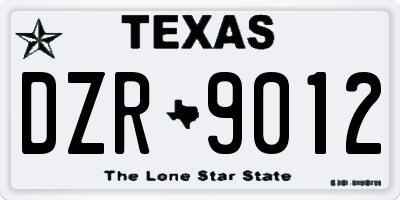 TX license plate DZR9012