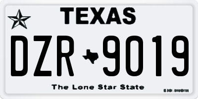 TX license plate DZR9019