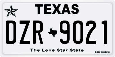 TX license plate DZR9021