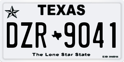 TX license plate DZR9041